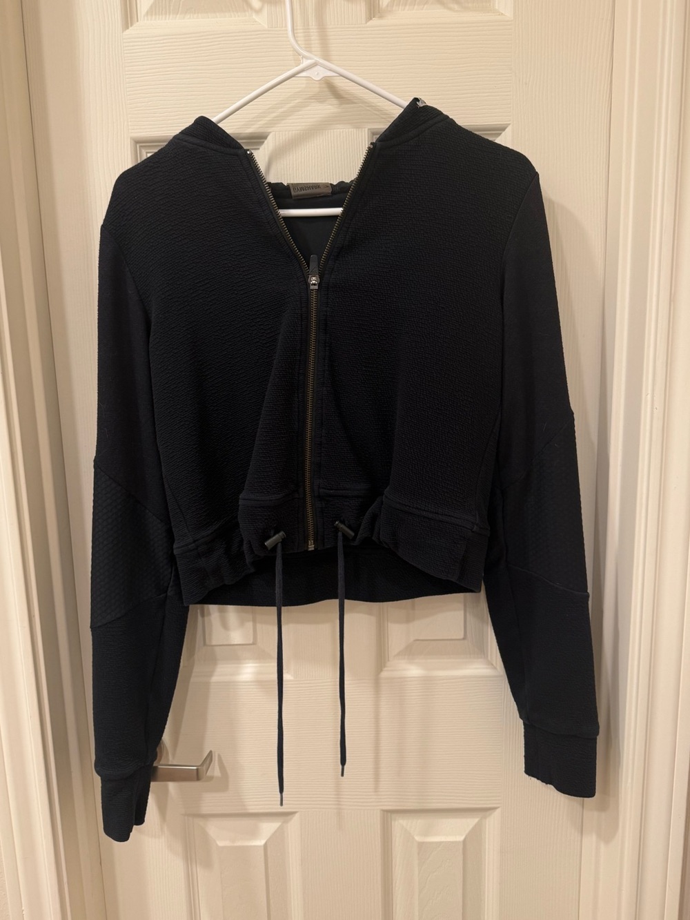 Gymshark Womens Black Zip-Front Hooded Jacket